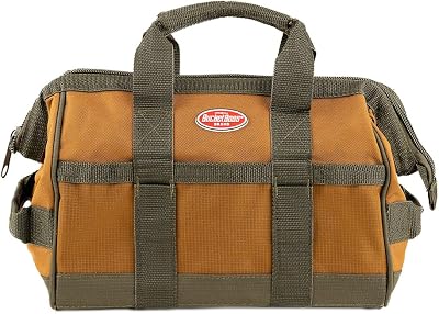 Bucket Boss Gatemouth 12 inch Tool Bag Brown 60012 7 Liter Durable Canvas