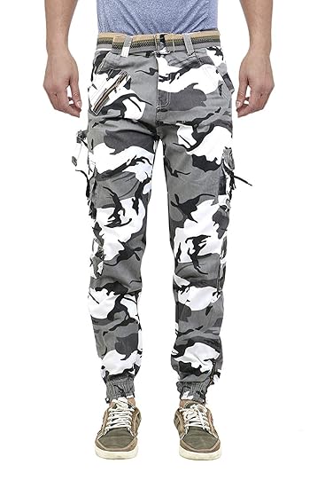 mens white cargo joggers