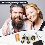 LOPHE Beard Growth Kit - Oil, Balm, Shampoo, Comb, Scissors, Beard Care Set view 7