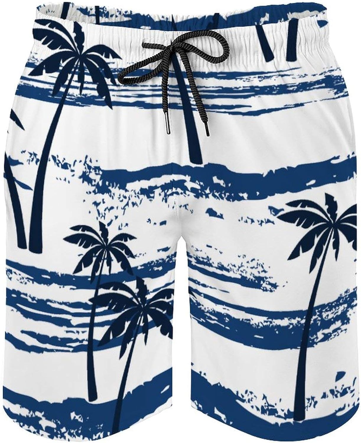 Men's Beach Shorts, Ocean and Palm Trees Fitness Drawstring