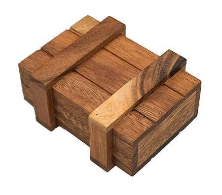 ROMBOL Geschenkbox, Magic Box, Schatzkiste, Geschenkverpackung, klein, Holzspiel, Denkspiel, Knobelspiel, Geduldspiel aus Hol