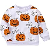 TBBCWWQY Kids Halloween Sweatshirt Boys Glow in the Dark Dinosaur Shirt Girls Pumpkin Tops Long Sleeve Cotton Clothes 1-7T