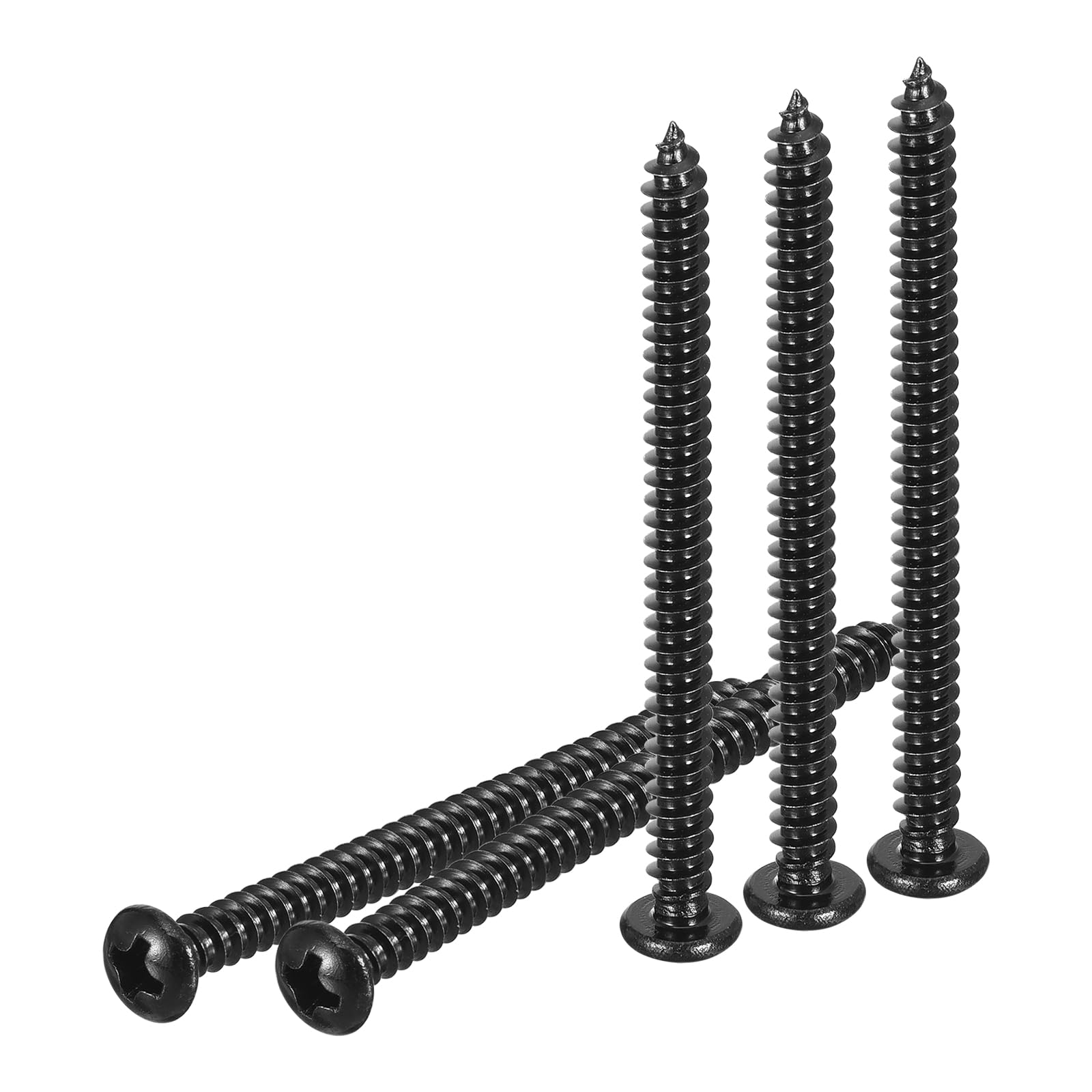 DTGN #8x2" Phillips Pan Head Self-tapping Screw - 50Pack - Black Oxide 304 Stainless Steel Sheet Metal Screws Wood Screws — image 1