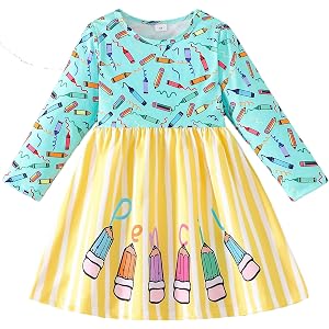 LuLurKiddo Toddler Girls Dresses 2-7T Long Sleeve Fall Girl Smocked Dress