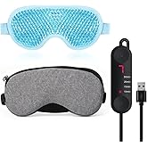 Heated Eye Mask for Dry Eyes Heating Eye Mask Electric USB Warm Eye Compress with Temperature&Timer Control Relieve Dry Eyes Fade Black Eye Blepharitis Tired Eyes Puffy Eyes