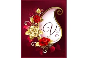 V Alphabet Notebook Journal: Initial Monogram Letter V Blank Lined Notebook Journal Floral Print For Personal Use Note-Taking Writing To-Do List And Great Gift Idea For Men & Women