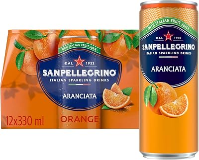 San Pellegrino Italian Sparkling Orange Drink 12 x 330ml Can 64k Cals Per Can