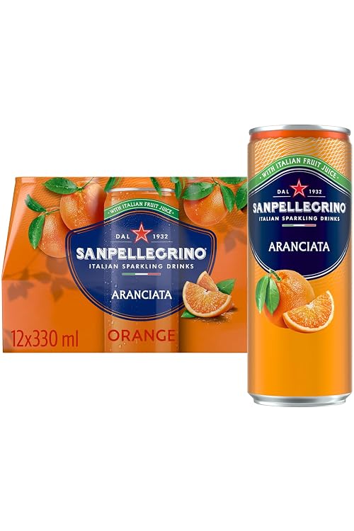 San Pellegrino Italian Sparkling Drinks Tastefully Light Sparkling Orange Canned Soft Drink 12 x 330ml | 64k Cals per Can