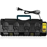 DCB104 4-Port Fast Charger for DeWalt 20V/60V Max Battery, with USB Port Compatible with DeWalt Battery 20V/60V DCB206 DCB208 DCB205 DCB606 DCB609Y DCB612 & Charger DCB104 DCB107 DCB115 DCB118