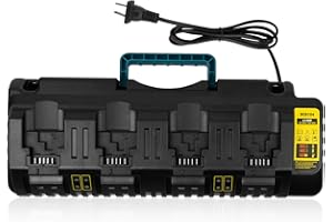 PENGJBATTER DCB104 4-Port Fast Charger for DeWalt 20V/60V Max Battery, with USB Port Compatible with DeWalt Battery 20V/60V DCB206 DCB208 DCB205 DCB606 DCB609Y DCB612 & Charger DCB104 DCB107 DCB115 DCB118