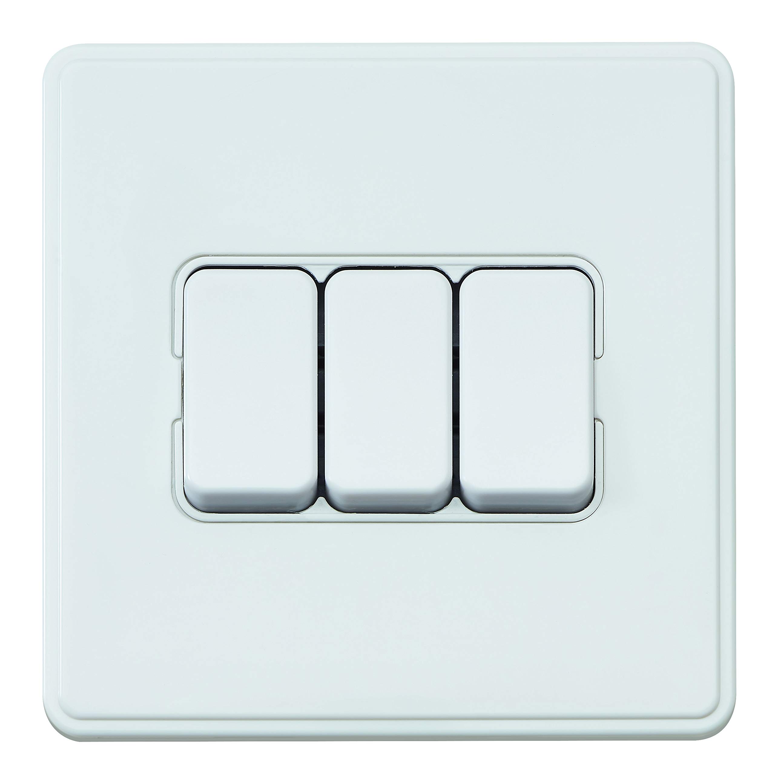 MK Dimensions 3 Gang SP 2 Way 10A Switch White Module