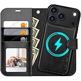 OCASE for iPhone 17 Pro Detachable Wallet Case with Card Holder, 2 in 1 PU Leather Flip Folio with RFID Blocking Stand Wrist Strap Shockproof Phone Cover 6.3 Inch 2025, Black