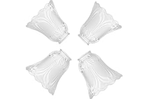 SHENGQINGTOP 4 Pack Clear & Frosted Glass Lamp Shade Replacement with 1.6"(41MM) Fitter Opening for Ceiling Fan Light Kit Wall Sconce Pendant Light Fixture