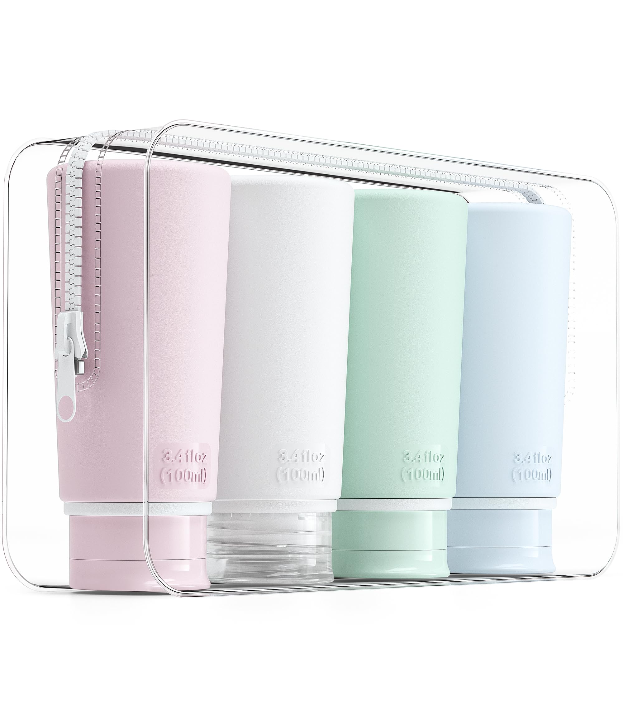 Photo 1 of Valourgo Travel Bottles for Toiletries Tsa Approved Travel Size Containers BPA Free Leak Proof Travel Tubes Refillable Liquid Travel Accessories for Cosmetic Shampoo and Lotion Soap for travel, 4Pcs
