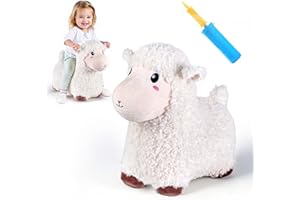 Bouncy Pals Sheep Hopping Horse, Toddler Boy Girls Inflatable Bouncing Farm Animal Hopper, Kids Outdoor Jumping Lamb Toy, Indoor Plush Ride on Bouncer, Birthday Gifts for 18 24 Months 2 3 4 5 Year Old