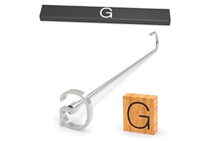 PKPKAUT 1 1/4" Steak Branding Irons Personalized for Steak, Buns, Wood & Leather | Personalized Stainless Steel BBQ Brander | Branding Stick with Gift Box | 12" Hand-Forged Handle (Alphabet G)
