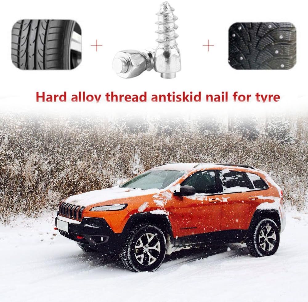 Amazon Co Jp Kkmoon 自動車用タイヤスタッドネジ レンチ付 タイヤ滑り止めネジ スノーネイルアンチスリップネジ タイヤスタッド小型ネジ 100個 1 2 0 4mm Diy 工具 ガーデン