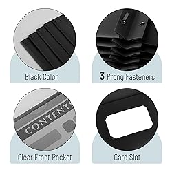 Mr. Pen- Black Plastic Folders with Pockets and