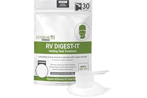 Unique RV Digest-It Classic Powder RV Toilet Treatment - Concentrated Value Treatment - Eliminates Odor, Liquifies Waste, Prevents Sensor Misreading, Scoop Included (30 Treatments)