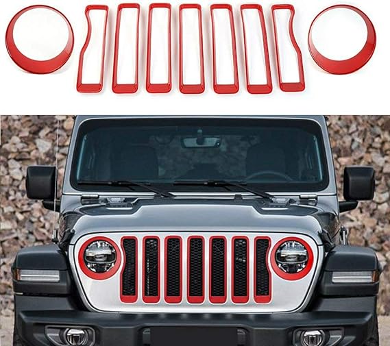 JeCar Front Grill Inserts & Headlight Cover Kit for 2018