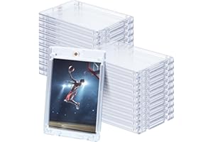 18 Pack Baseball Cards Protectors Hard Plastic for Collectible Sports Cards, 180pt Magnetic Card Holder for Trading Card, Acr