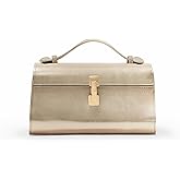 Clutch Purses for Women - Gold Clutch Purses for Women - Small Evening Bag - Trendy Top Handle Purse - Adjustable Crossbody Handbag PU Leather - Gold