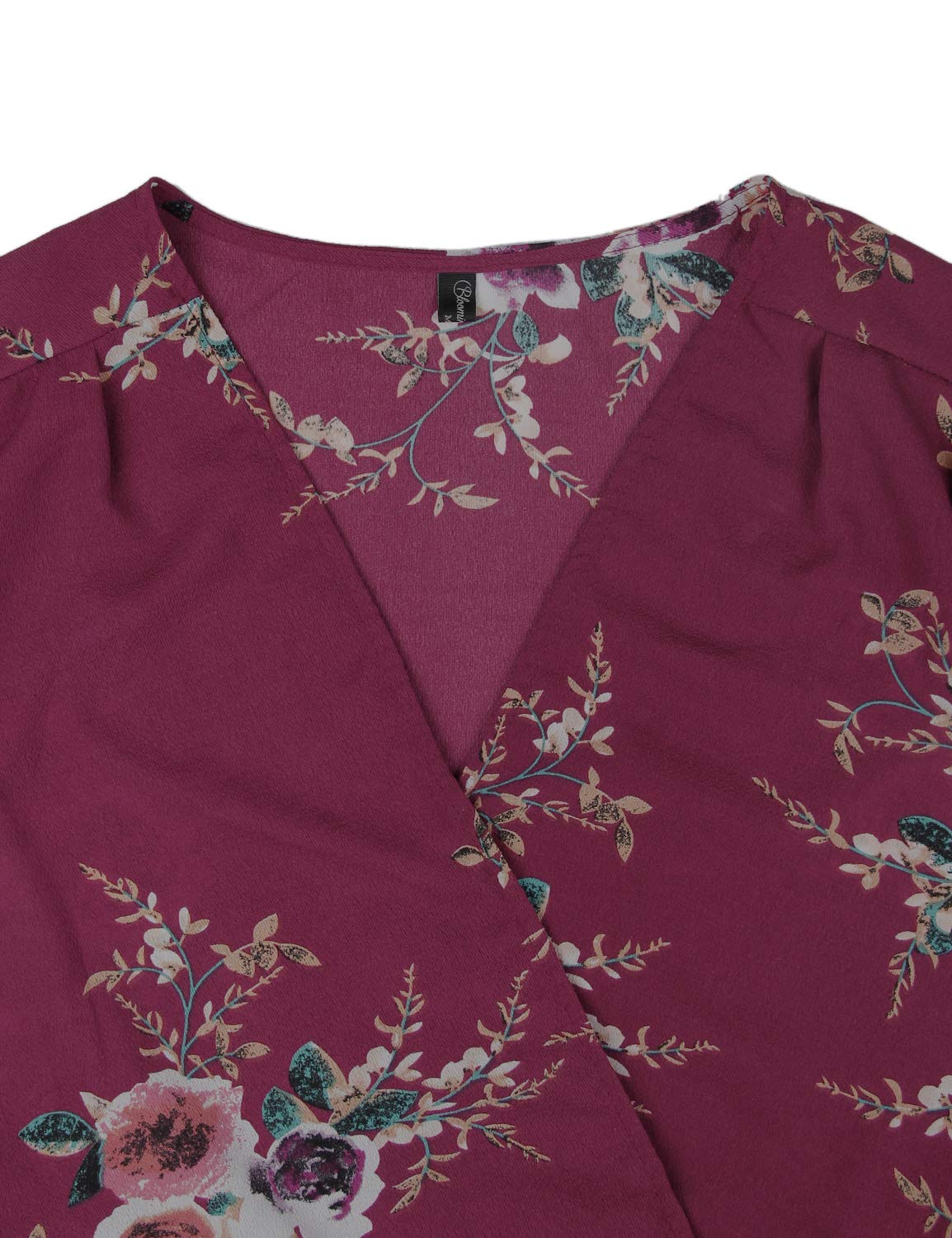 Blooming Jelly Ladies Wrap Dress V Neck Floral Summer Maxi Dresses for Women with Belted Red,M