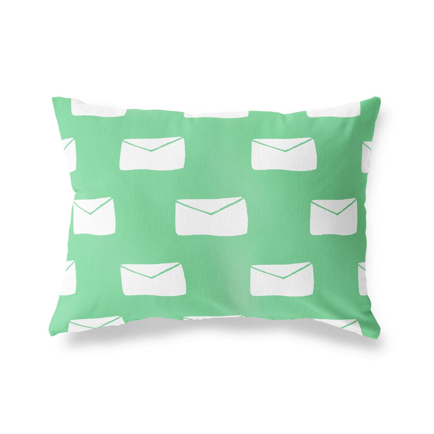 Bonamaison Decorative Cushion Cover Petrol Green & White, Throw Pillow Covers, Home Decorative Pillowcases for Livingroom, Sofa, Bedroom, Size: 35x50 Cm - Designed and Manufactured in Turkey