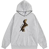 Aelfric Eden Womens Graphic Hoodies Oversized Dachshund Pullover Hoodie Y2k Streetwear Hooded Sweatshirt