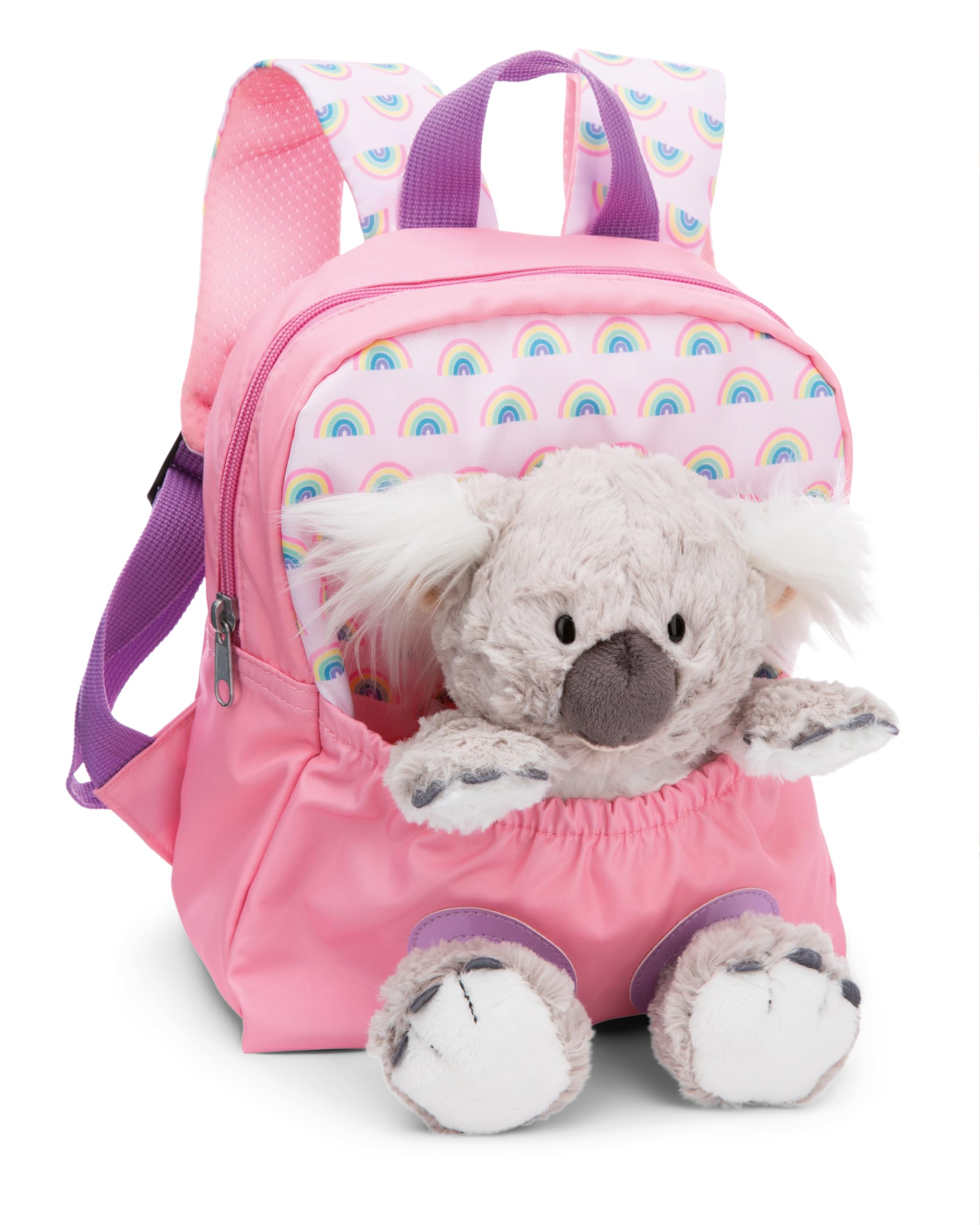 NICI Kinderrucksack rosa 2 in 1 mit Kuscheltier Koala 25cm - Kindergartenrucksack Mädchen & Jungen - Weicher Rückenbereich & verstellbare Gurte - 49841