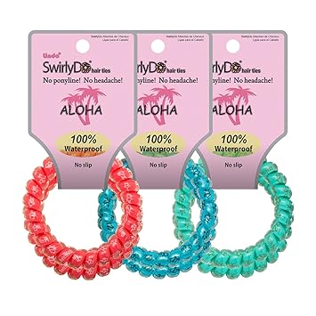 5 Twin Packs Lot Of 10 Lindo Swirlydo Telephone Wire Hair Ties You