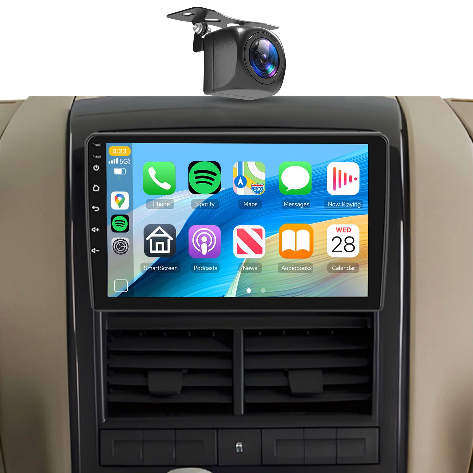 Photo 1 of 8Core4+64G Car Stereo for Ford Explorer 2005-2010 Wireless CarPlay/Android Auto Android Radio with Qualcomm 10.1" IPS Touch Screen,BT5.1,DSP Hi-Res,GPS,SWC,Backup Camera for Ford Explorer Radio