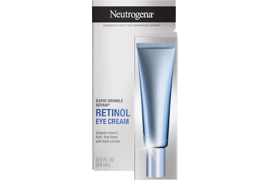 Neutrogena Rapid Wrinkle Repair Retinol Eye Cream for Dark Circles, Daily Anti-Aging Under Eye Cream with Retinol & Hyaluronic Acid to Fight Fine Lines, Wrinkles, & Dark Spots, 0.5 fl. oz