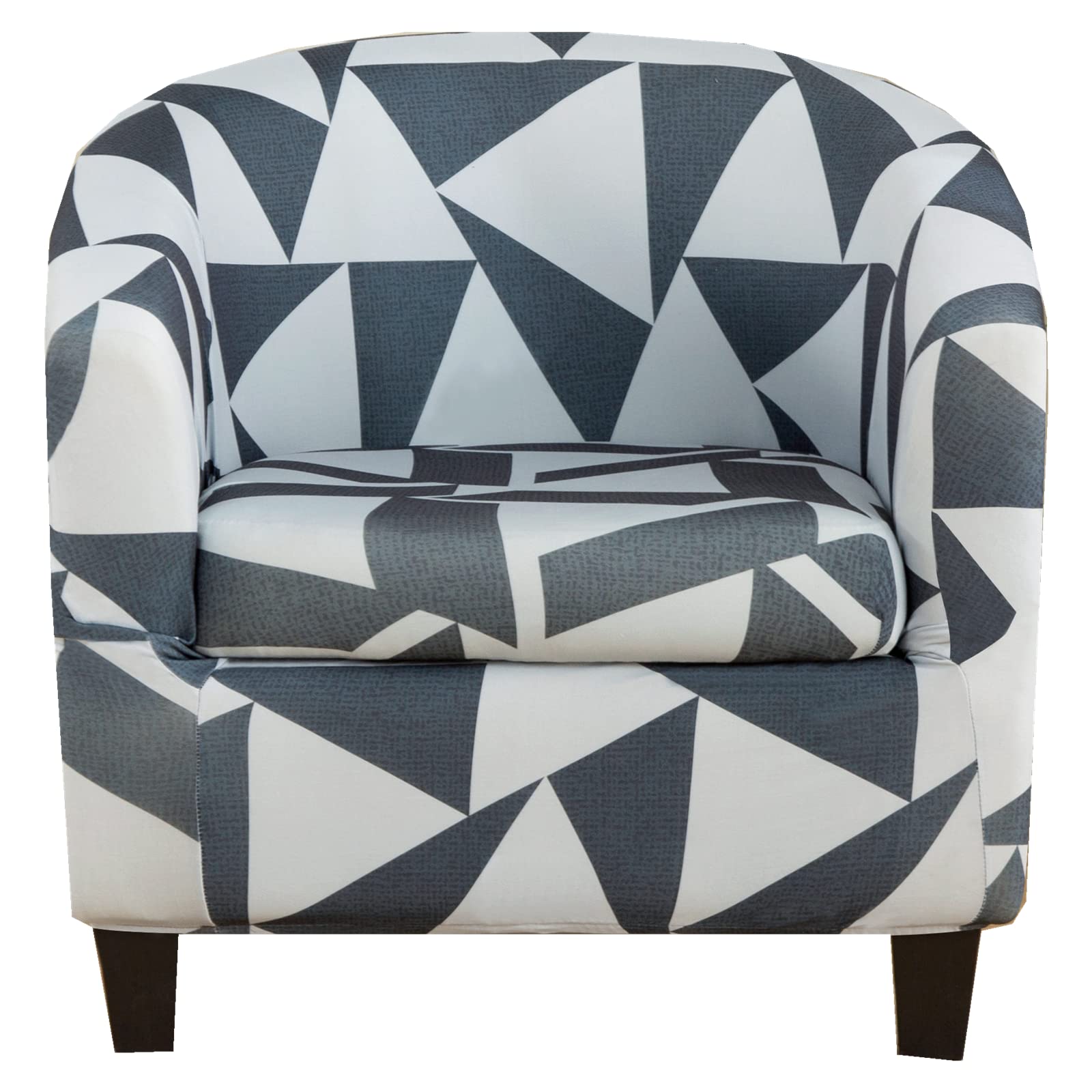 Mingfuxin 2 Piece Set Stretch Printed Tub Chair Covers, Upgraded 2 IN 1 Soft Spandex Club Chair Slipcovers with Cushion Cover Round Barrel Armchair Sofa Covers Slipcovers Couch Protector