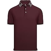 Esabel.C Men's Pique Golf Shirts Short Sleeve Moisture Wicking Stretch Performance Business Casual Polo Shirts for Men