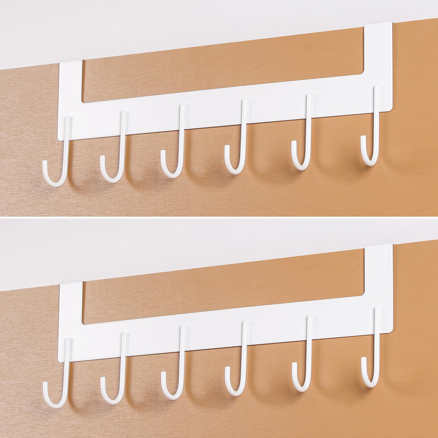 Photo 1 of UDENIS Over The Door Towel Rack, Over The Door Hooks,Heavy Duty Metal Over The Door Hanger, Door Hooks for Hanging Coat, Towel, Bag, Robe - 6 Hooks(Matte White 2Pcs)