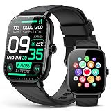 Kriutefy Fitness Tracker Smart Watches for Men Women with Step Counter, Sleep Calorie Monitor, Pedometer, IP68 Waterproof, Smartwatch with 120+ Sports for iPhone Android (Black, 1.91)