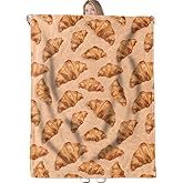Croissant Pattern Throw Blanket Gifts for Women Girls Kids Adults, 50x60 in, Flannel Blankets for Bedroom, Camping, Couch, Room Decor, Fuzzy Warm Cozy Soft