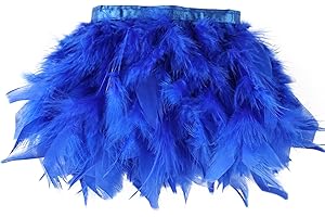 Daieeparty Turkey Feathers Trim Fringe 2Yard 4-6inch for Party Clothing DIY Sewing Craft Wedding Dress Decoration Natural Flu