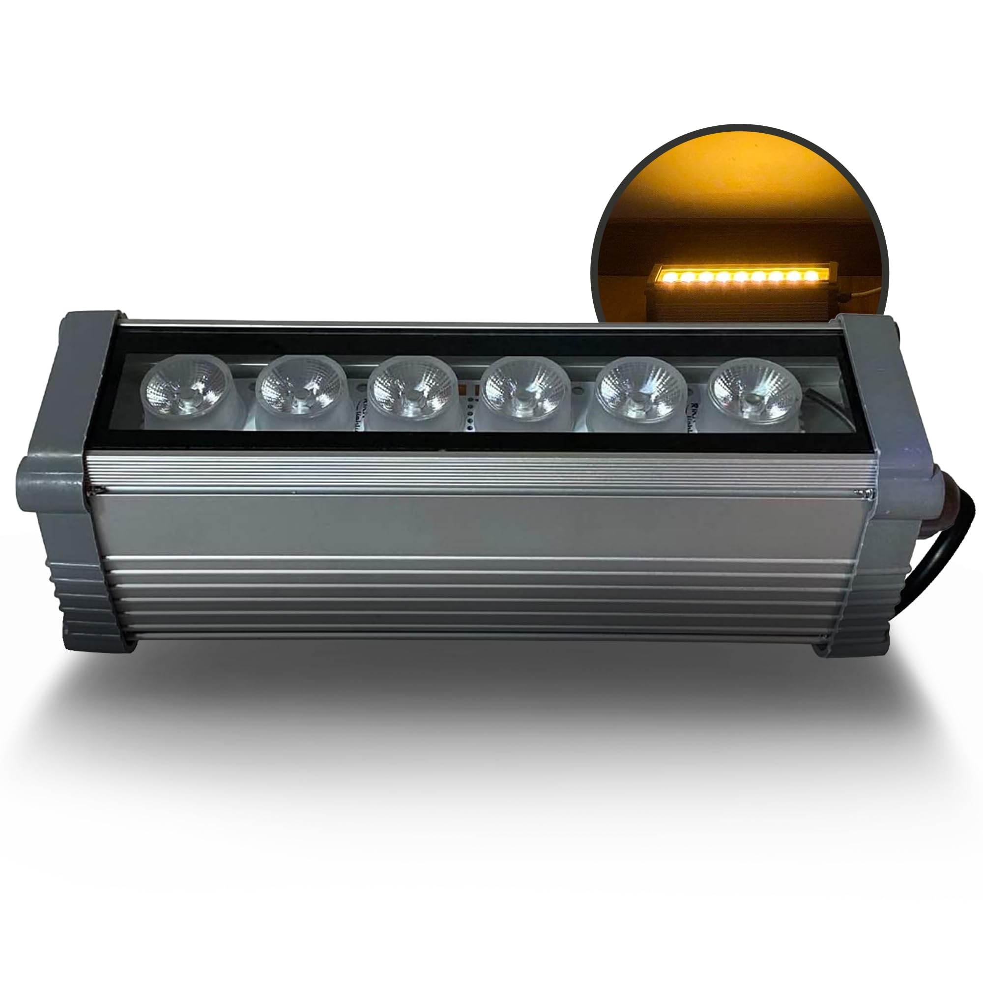 LedRica Indoor and Outdoor Lights, Modern Garden and Wall Lights, Weather-Resistant Indoor and Outdoor Wall Lights, Wall Washers with IP65 Waterproof Driver, Includes Hardware, Amber, 6 Watts