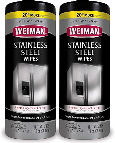 Weiman Stainless Steel Cleaner Wipes 2 Pack Fingerprint Resistant Kitchen