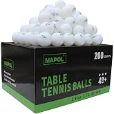 MAPOL 200ct Bulk Table Tennis Balls 3 Star 40mm Advanced Ping Pong Balls | Made of ABS, Durable, Particularly for Multi-ball Practice, Work Well with Ping Pong Robots, Indoor &amp; Outdoor Sports