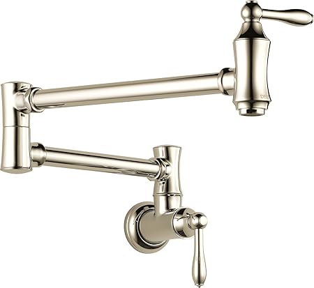Delta Faucet Traditional Wall Mount Pot Filler Faucet Polished