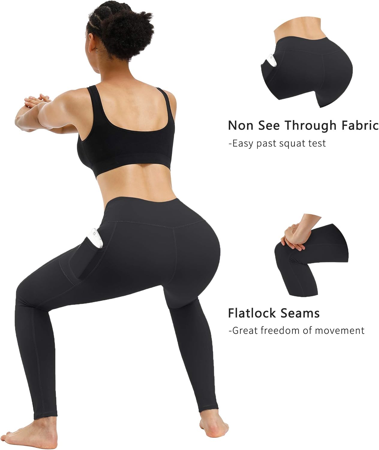 Fengbay 2 Pack High Waist Yoga Pants, Pocket Yoga Pants Tummy Control Workout Running 4 Way Stretch Yoga Leggings: Clothing