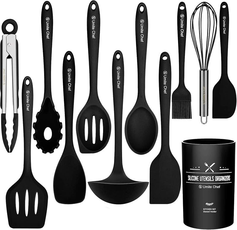 Umite Chef 12 PCS Silicone Kitchen Utensil Set, BPA-Free, Heat Resistant