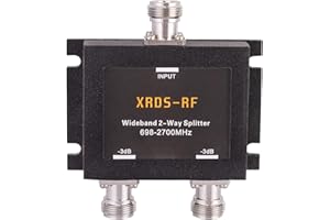 Wide-Band 2 Way Splitter-3db N Type Female 50 Ohm Cellular Signal Splitter for 4G/LTE System by XRDS-RF (NOT for TV)