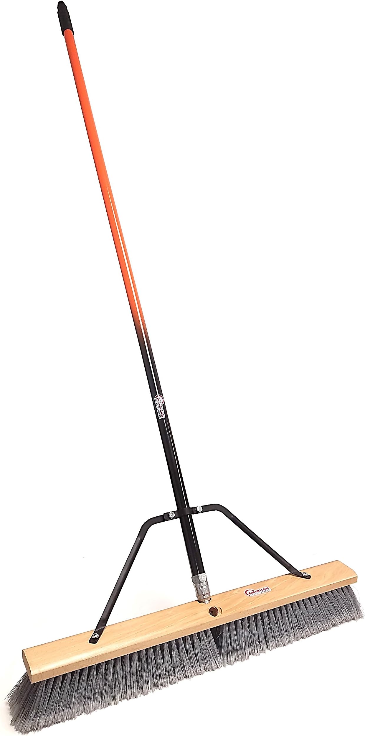 American Select Tubing Pbma24003 24" Multi-Surface Push Broom with Orange/Black Handle