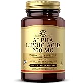 Solgar Alpha Lipoic Acid 200 mg, 50 Vegetable Capsules - Antioxidant Support - Helps to Recycle Glutathione, Vitamin C & E, CoQ-10 - Non-GMO, Vegan, Gluten Free, Dairy Free, Kosher - 50 Servings