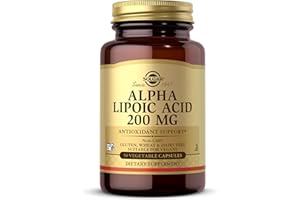 Solgar Alpha Lipoic Acid 200 mg, 50 Vegetable Capsules - Antioxidant Support - Helps to Recycle Glutathione, Vitamin C & E, CoQ-10 - Non-GMO, Vegan, Gluten Free, Dairy Free, Kosher - 50 Servings