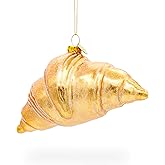 Croissant Blown Glass Christmas Ornament